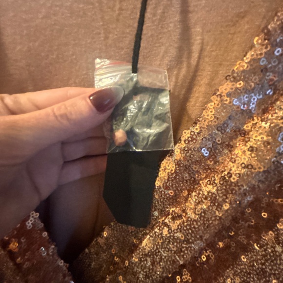 BRAND NEW Honey Punch Shimmering Gold Sequin Dress - Picture 4 of 6